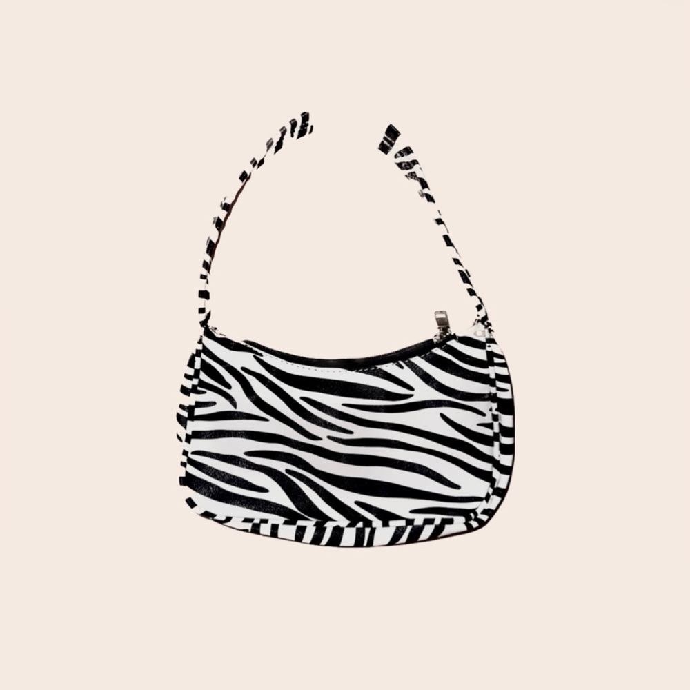Zebra Print Baguette Bag COMPLETELY NEW